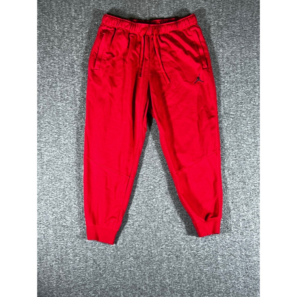 Jordan Mens Dri-FIT Red Fleece Jogger Sweatpants XL Jumpman Logo Athletic Pants